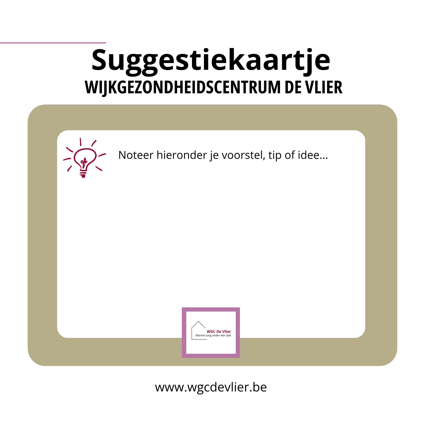 Suggestiekaartje